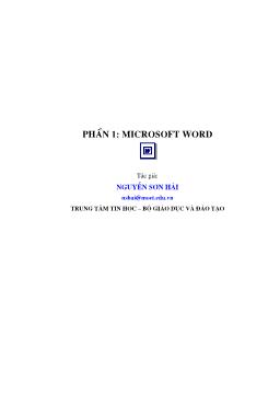 Giáo trình Microsoft Office - Phần 1: Microsoft Word