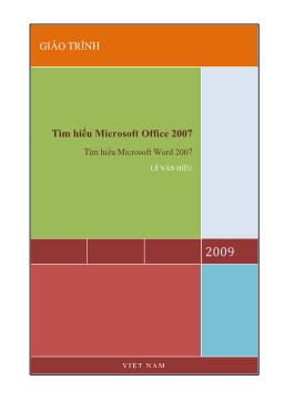 Giáo trình Tìm hiểu Microsoft Office 2007 - Tìm hiểu Microsoft Word 2007