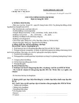 Chương trình hội nghị chi bộ định kỳ tháng 08/2014