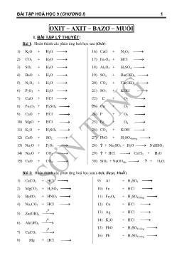 Bài tập hoá học 9 (chương I)