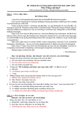 Đề thi khảo sát học sinh giỏi năm học 2009 - 2010 môn Tiếng việt lớp 5