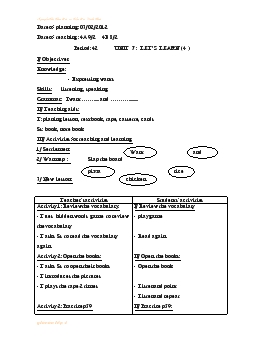 Giáo án Tiếng Anh 4 - Period 42_ Unit 7: Let’s learn