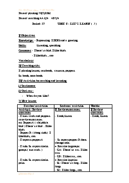 Giáo án Tiếng anh 4 - Period 57_ Unit 8: Let’s learn