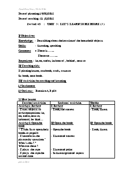 Giáo án Tiếng anh 5 - Period 4_ Unit 3: Let’s learn some more