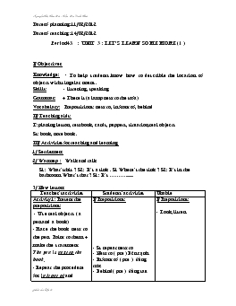 Giáo án Tiếng anh 5 - Period 43_Unit 3: Let’s learn some more