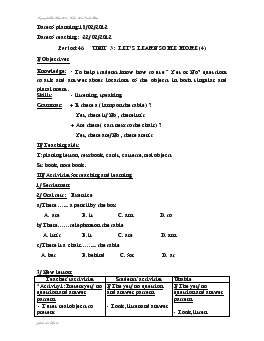 Giáo án Tiếng anh 5 - Period 46_Unit 3: Let’s learn some more
