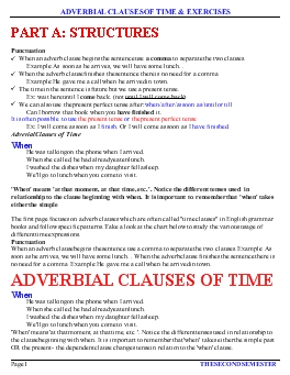 Adverbial clauses of time & exercises