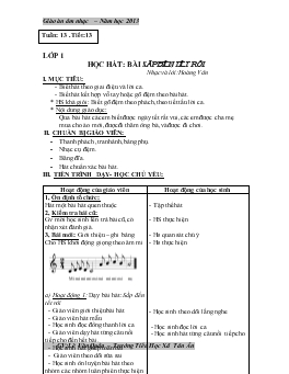 Giáo án âm nhạc lớp 1 - Tuần 13 năm học 2014