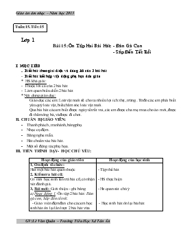 Giáo án âm nhạc lớp 1 - Tuần 15 năm học 2014