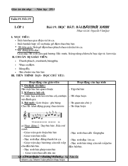 Giáo án âm nhạc lớp 1 - Tuần 19 năm học 2014