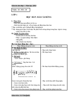 Giáo án âm nhạc lớp 1 - Tuần 24 năm học 2014