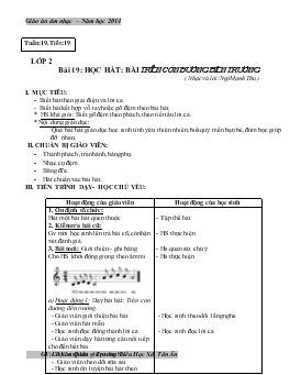 Giáo án âm nhạc lớp 2 - Tuần 19 năm học 2014