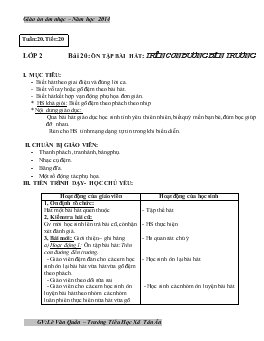 Giáo án âm nhạc lớp 2 - Tuần 20 năm học 2014