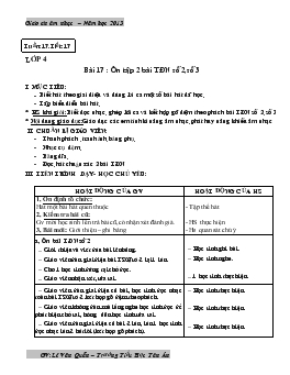 Giáo án âm nhạc lớp 4 - Tuần 17 năm học 2014