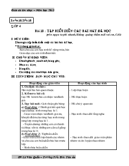 Giáo án âm nhạc lớp 4 - Tuần 18 năm học 2014