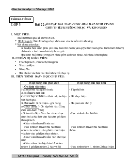 Giáo án âm nhạc lớp 4 - Tuần 22 năm học 2014