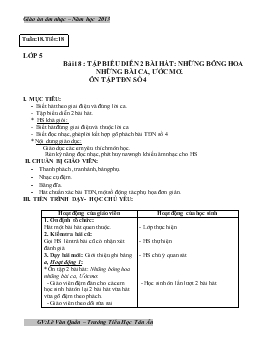 Giáo án âm nhạc lớp 5 - Tuần 18 năm học 2014