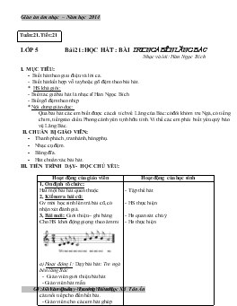 Giáo án âm nhạc lớp 5 - Tuần 21 năm học 2014