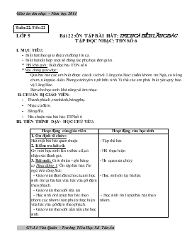 Giáo án âm nhạc lớp 5 - Tuần 22 năm học 2014