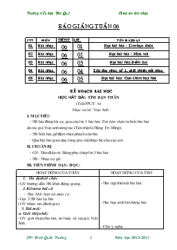 Giáo án Âm nhạc lớp 5 - Tuần 6 đến tuần 10