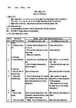 Giáo án lớp 1 - Tuần 3, bài 11