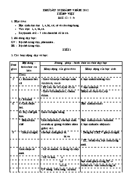 Giáo án lớp 1 - Tuần 3, bài 12