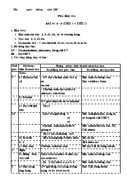 Giáo án lớp 1 - Tuần 4, bài 14