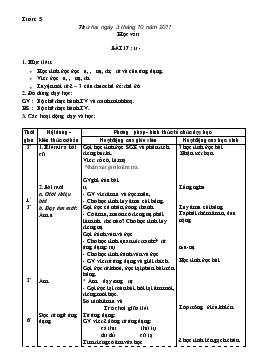 Giáo án lớp 1 - Tuần 5, bài 17