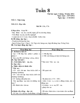 Giáo án lớp 1 - Tuần 8