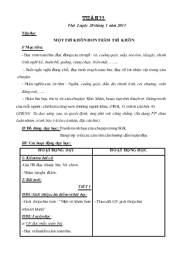 Giáo án lớp 2 - Tuần 22