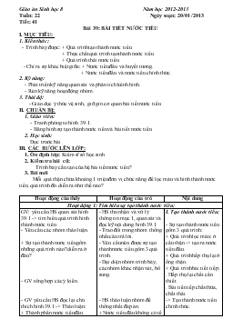 Giáo án Sinh học 8 - Tiết 41, 42