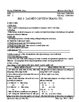 Giáo án Sinh học 9 - Tiết 3