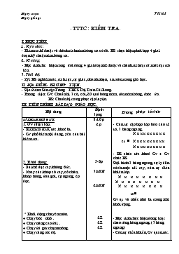 Giáo án Thể dục 7 - Tiết 61