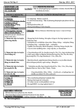 Giáo án Thể dục 8 - Tiết 1, 2