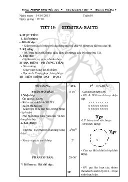 Giáo án Thể dục 9 - Học kỳ I - Tiết 19