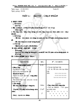 Giáo án Thể dục 9 - Học kỳ I - Tiết 6