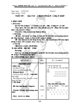 Giáo án Thể dục 9 - Học kỳ I - Tiết 9