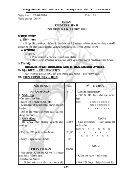 Giáo án Thể dục 9 - Học kỳ II - Tiết 68