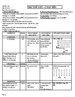 Giáo án Thể dục 9 - Học kỳ II