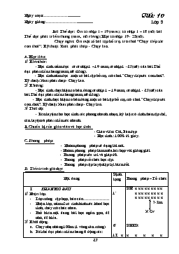 Giáo án Thể dục 9 - Tiết 10