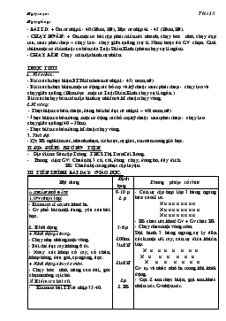 Giáo án Thể dục 9 - Tiết 13