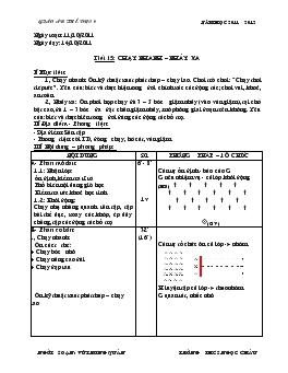 Giáo án Thể dục 9 - Tiết 15, 16