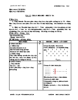 Giáo án Thể dục 9 - Tiết 17, 18