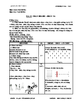 Giáo án Thể dục 9 - Tiết 19, 20