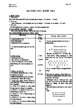 Giáo án Thể dục 9 - Tiết 19