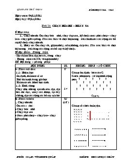 Giáo án Thể dục 9 - Tiết 21, 22