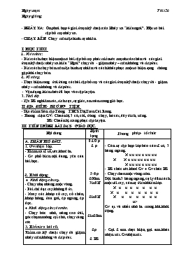 Giáo án Thể dục 9 - Tiết 26