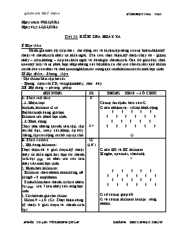 Giáo án Thể dục 9 - Tiết 31, 32