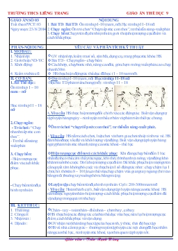 Giáo án Thể dục 9 - Tiết 3