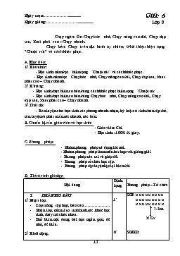 Giáo án Thể dục 9 - Tiết 6